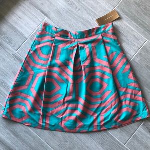 Francesca's coral and teal skirt
